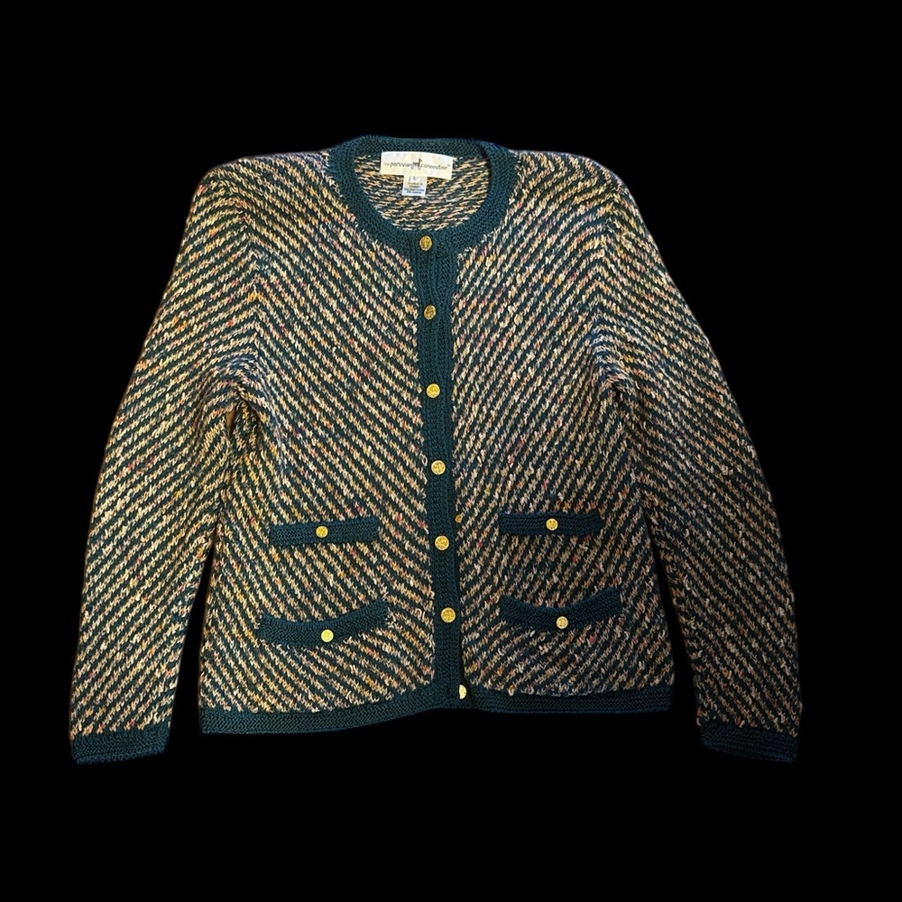 Vintage Peruvian Connection Handknit Cardigan Sweater Large - Picture 4 of 5